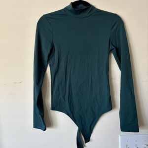 Abercrombie Long-Sleeve Seamless Fabric Mockneck Bodysuit - Green